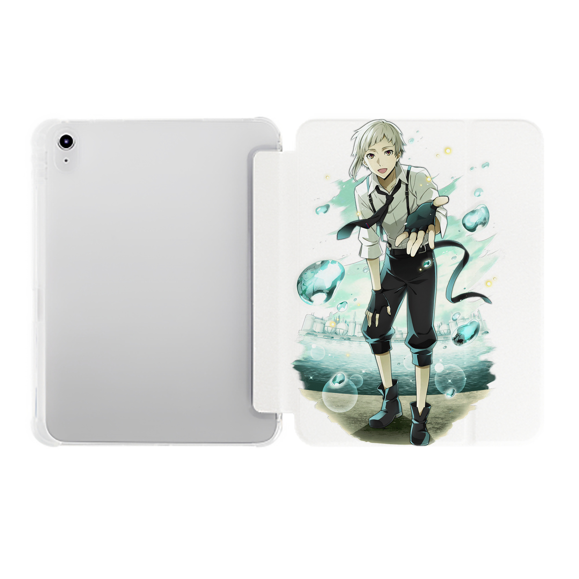 （画像用） 文豪ストレイドッグス Bungo Stray Dogs IPad ケース ペン収納付き 三つ折りスタンド PUレザー×シリコン 対応機種9.5/10.5/10.9インチ